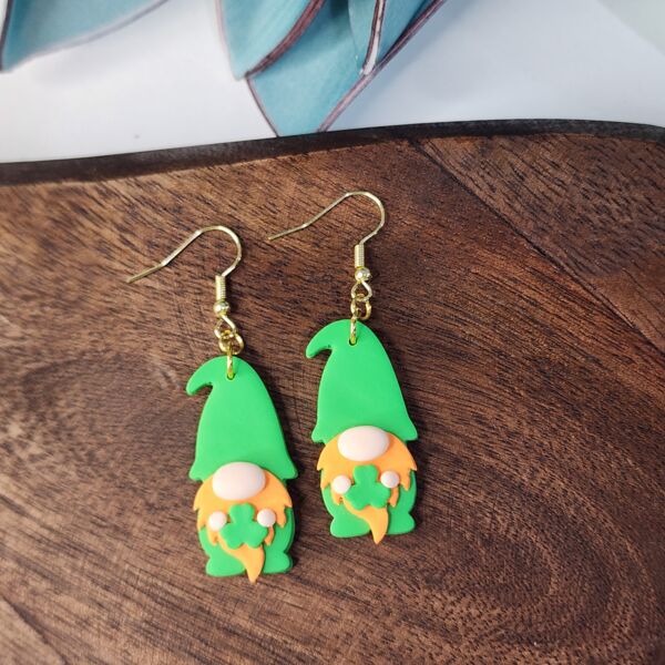 Gnomes w/ Clover Dangle Earrings Thumbnail