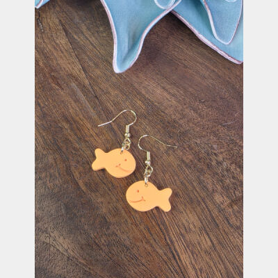 Goldfish dangle earrings Thumbnail