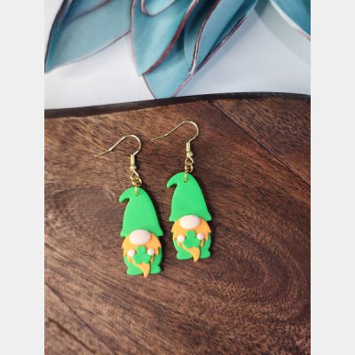 Gnomes w/ Clover Dangle Earrings Thumbnail